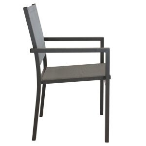 Poltrona da Giardino Impilabile in Alluminio,Textilene cm 55x58x85 – WOODY