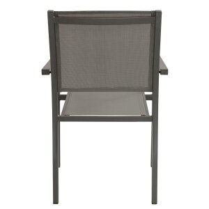Poltrona da Giardino Impilabile in Alluminio,Textilene cm 55x58x85 – WOODY