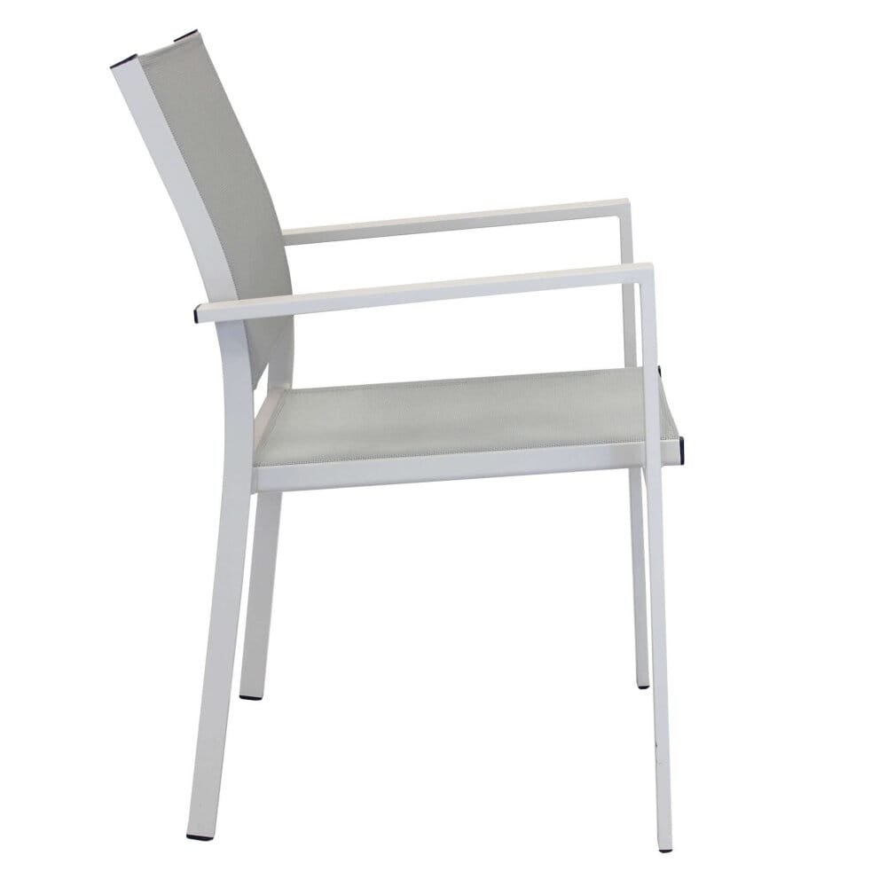 Poltrona da Giardino Impilabile in Alluminio,Textilene cm 55x58x85 – WOODY