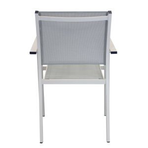 Poltrona da Giardino Impilabile in Alluminio,Textilene cm 55x58x85 – WOODY