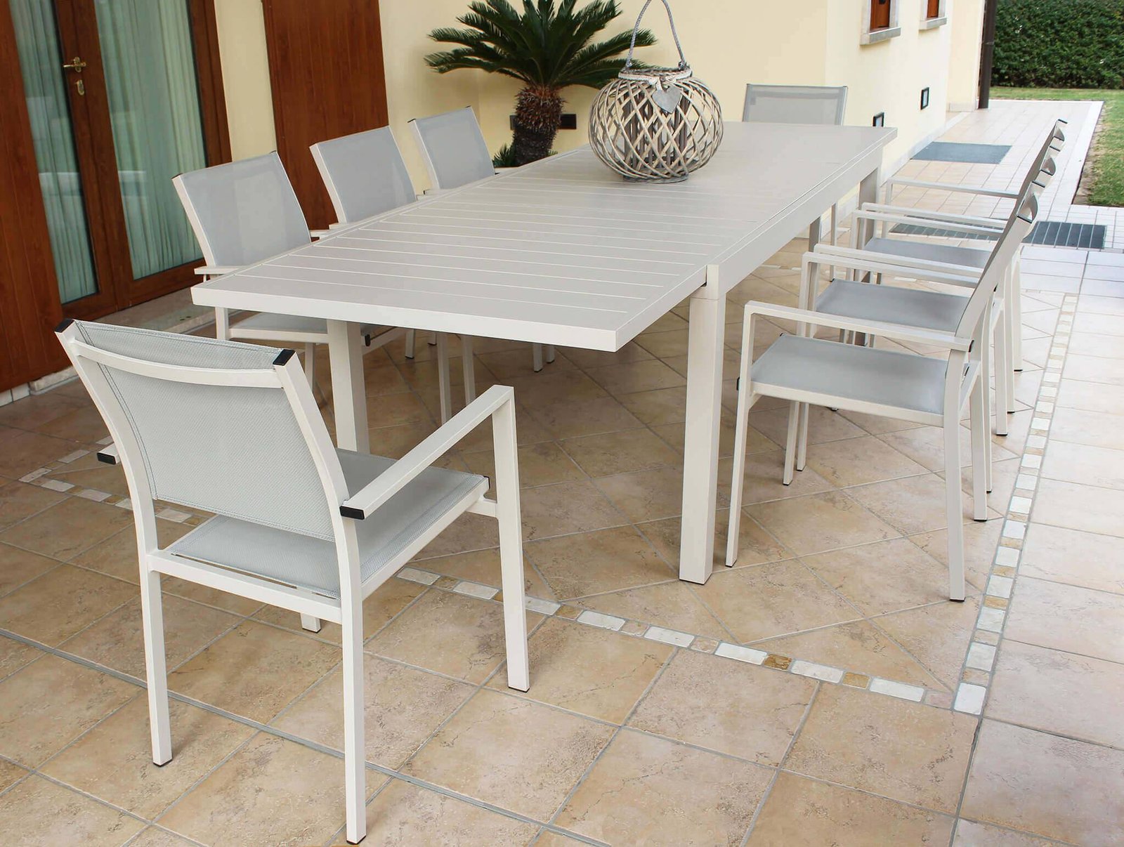 Poltrona da Giardino Impilabile in Alluminio,Textilene cm 55x58x85 – WOODY