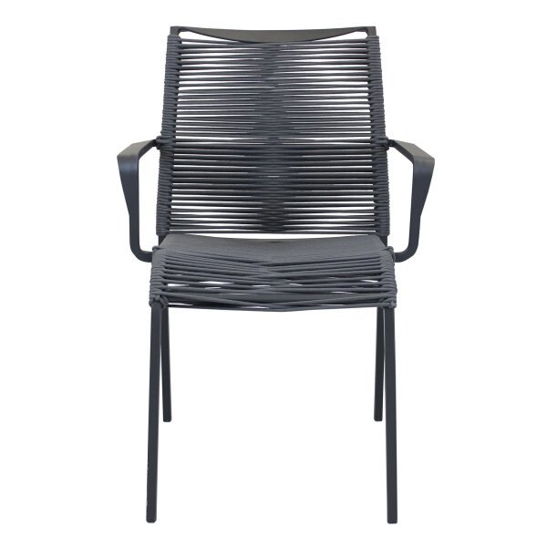 Poltrona da Giardino Impilabile in Alluminio,Corda cm 55x60x87 – WALTER