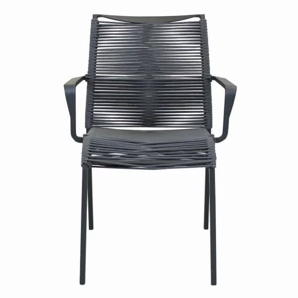 Poltrona da Giardino Impilabile in Alluminio,Corda cm 55x60x87 – WALTER