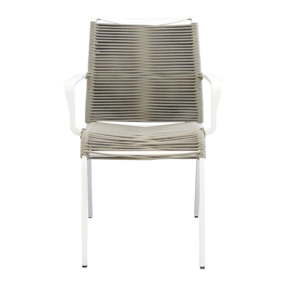 Poltrona da Giardino Impilabile in Alluminio,Corda cm 55x60x87 – WALTER