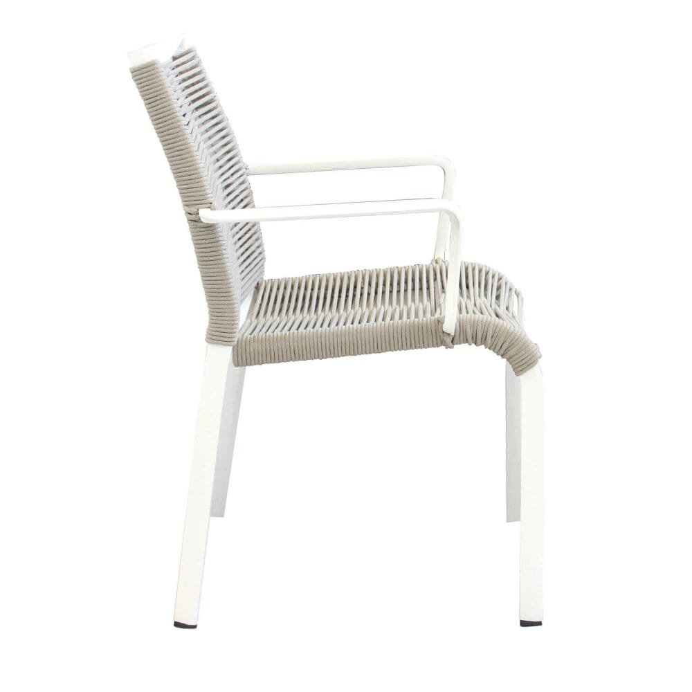 Poltrona da Giardino Impilabile in Alluminio,Corda cm 55x60x87 – WALTER