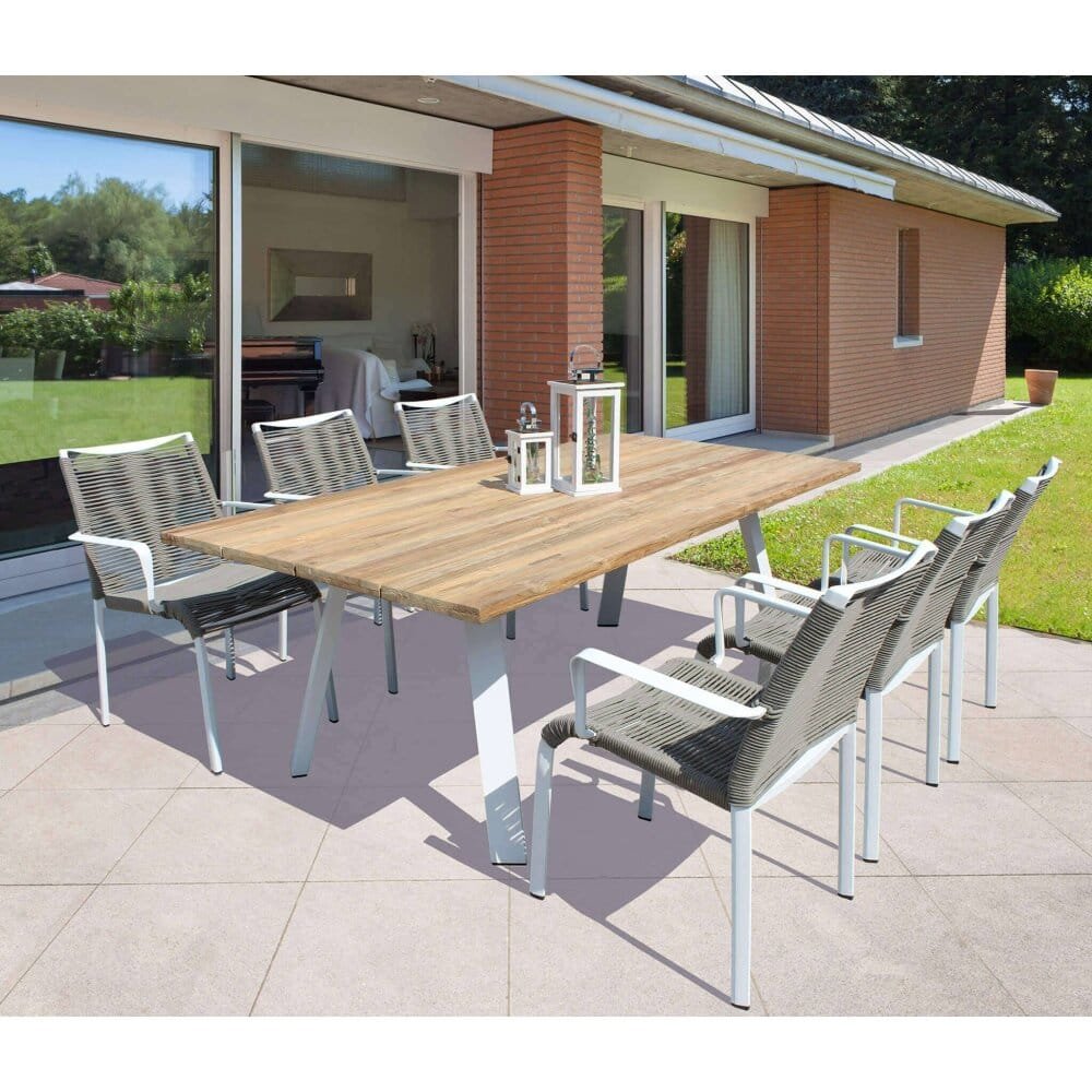 Poltrona da Giardino Impilabile in Alluminio,Corda cm 55x60x87 – WALTER