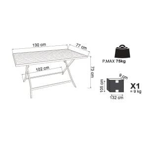 Tavolo da Giardino Pieghevole Salvaspazio 70×130 – DANIEL