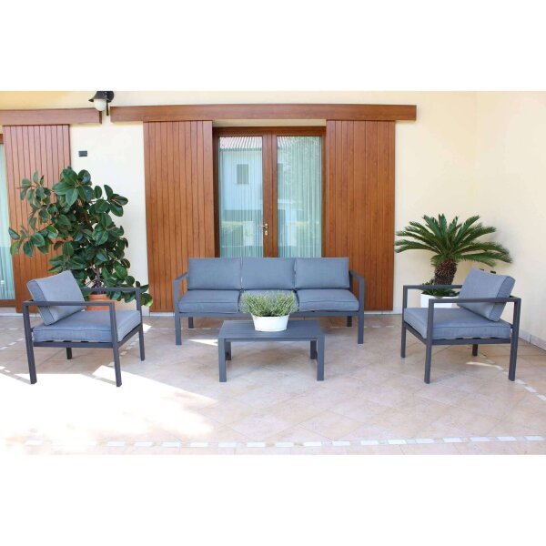 Salotto da Giardino 4 posti in Alluminio cm 184x70x64 – LEX