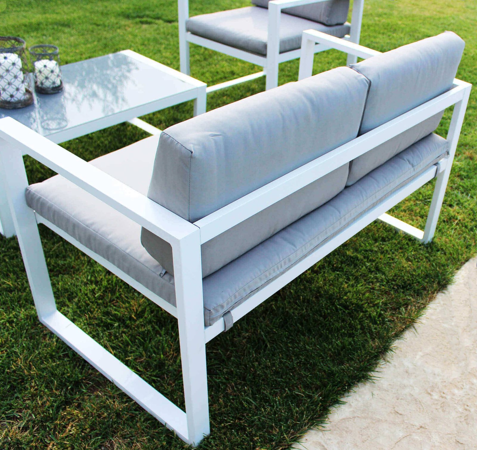 Salotto da Giardino 4 posti con Tavolino in Alluminio – DAVID