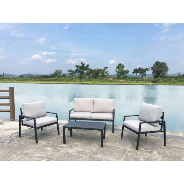 Salotto da Giardino con cuscini 4 posti in Alluminio,Poliestere – MANUEL