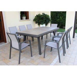 Tavolo da Giardino e piano in Gres 205-265×105 – BRET