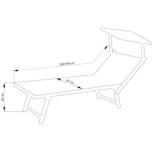 Lettino prendisole da Giardino in Alluminio cm 183x61x38 – MILBURN