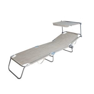 Brandina Pieghevole con tettuccio in Acciaio,Textilene cm 185x58x18 – RONDA