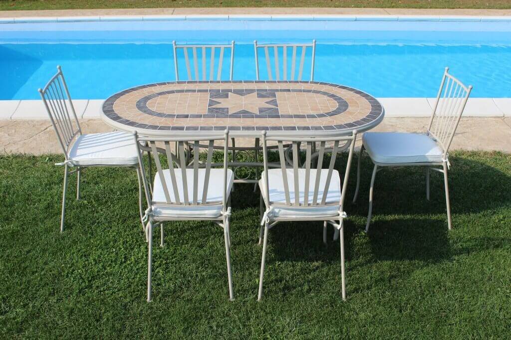 Tavolo da Giardino con piano in Mosaico 160×90 – NEVIL