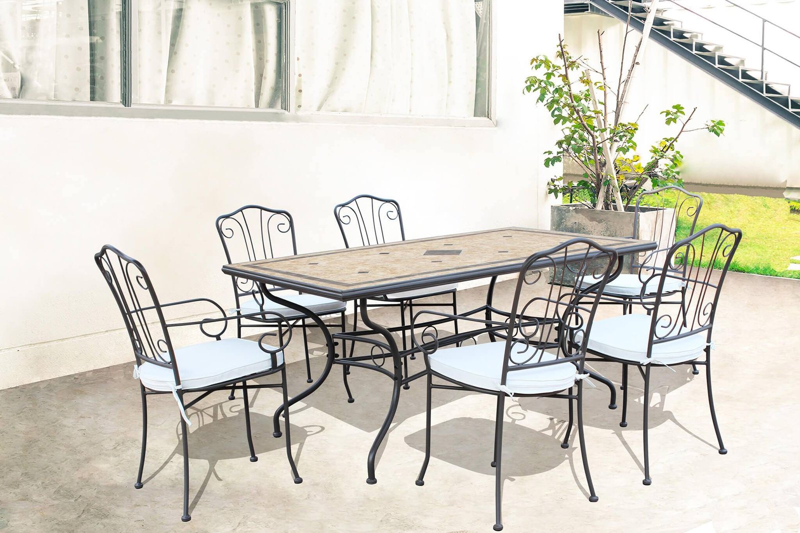 Tavolo da Giardino con piano in Mosaico 160×90 – NEVIL