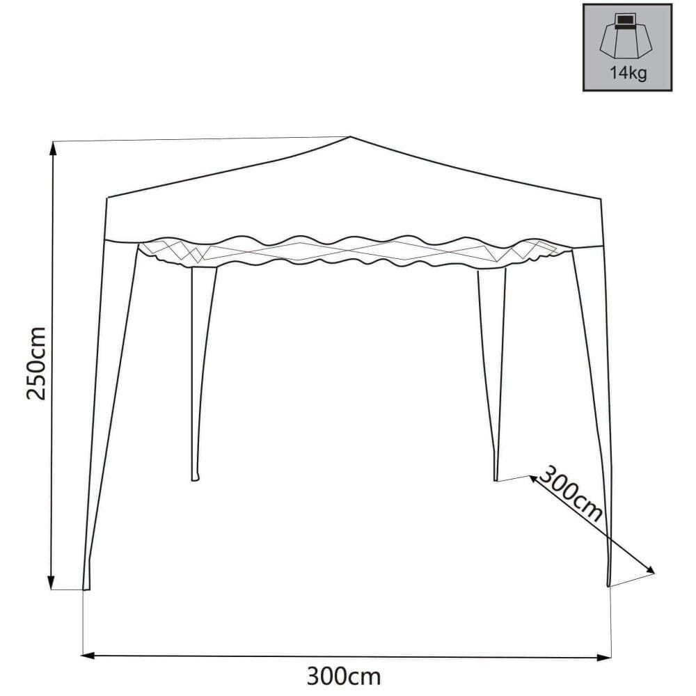 Gazebo Pieghevole con sacca protettiva 3×3 in acciaio,poliestere – CHESLEY