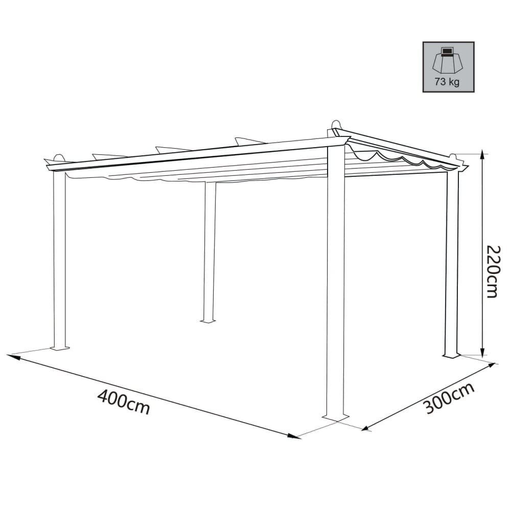 Gazebo da Giardino 3×4 in alluminio e metallo – DRAKE