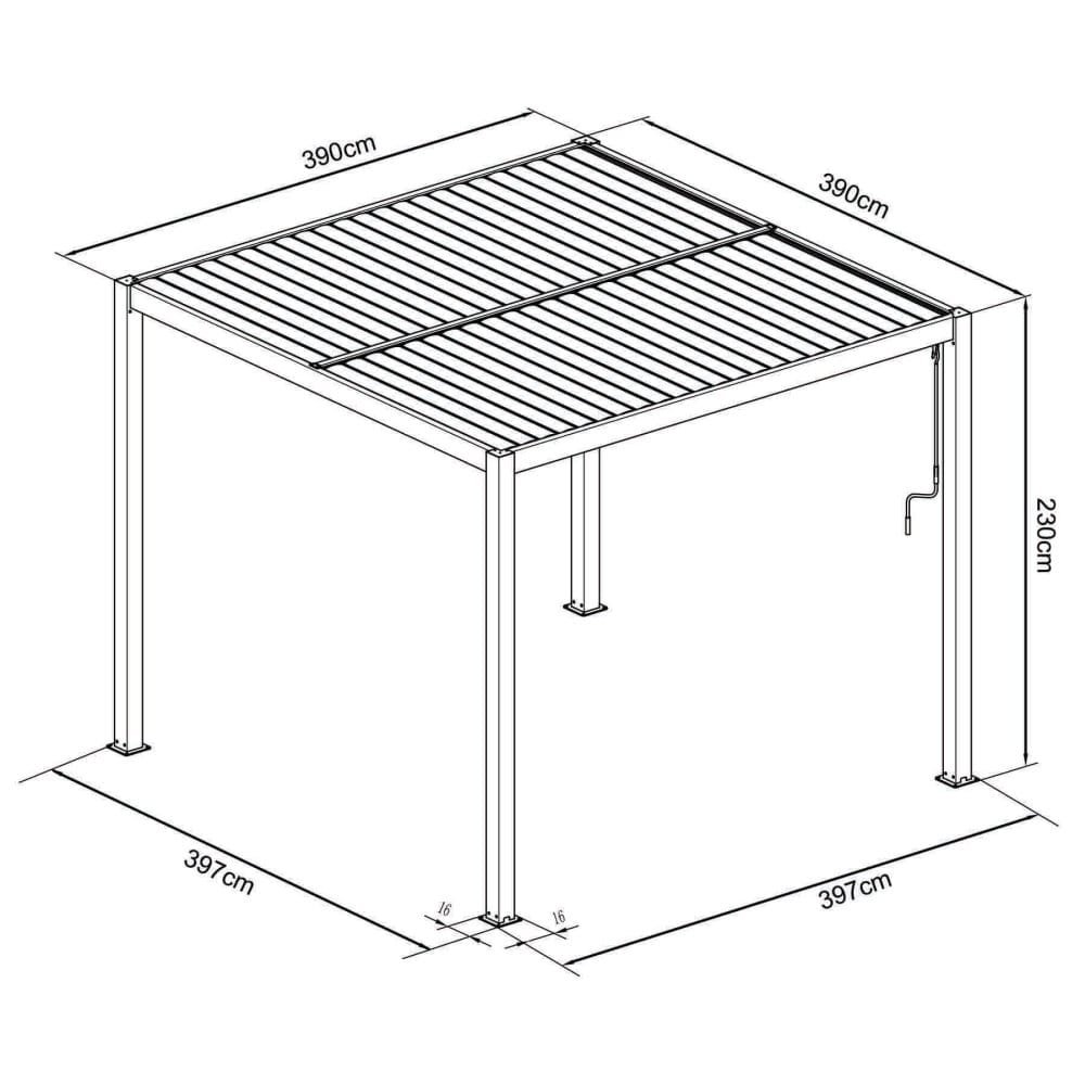 Pergola bioclimatica m 4×4 in alluminio – JAMEY