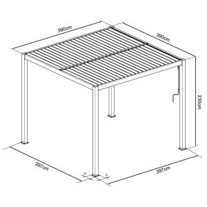 Pergola bioclimatica m 4×4 in alluminio – JAMEY