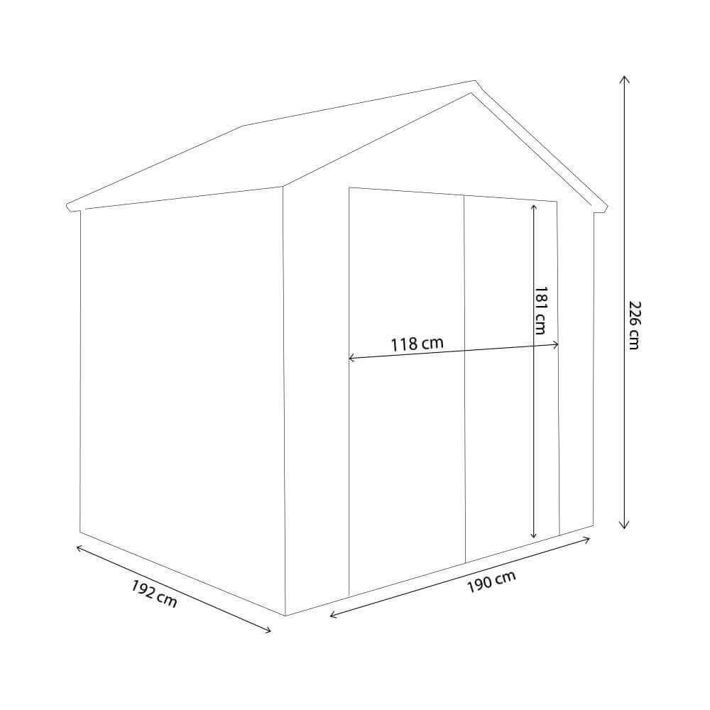 9056_HA809056-MRNE_2.jpeg Casetta Porta Attrezzi da Giardino in Plastica cm 190x192x226 – FOX