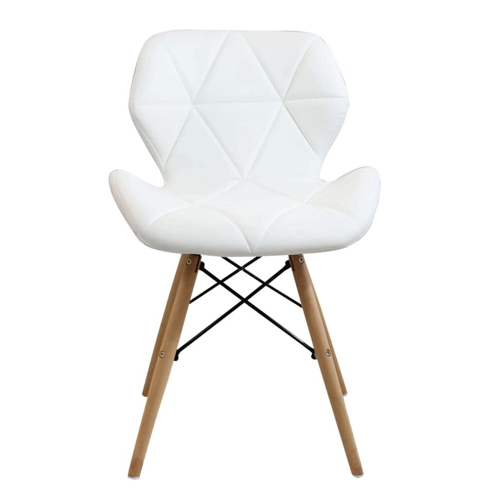 Sedia Moderna con seduta imbottita in Ecopelle,Legno cm 41x49x71 – MIA