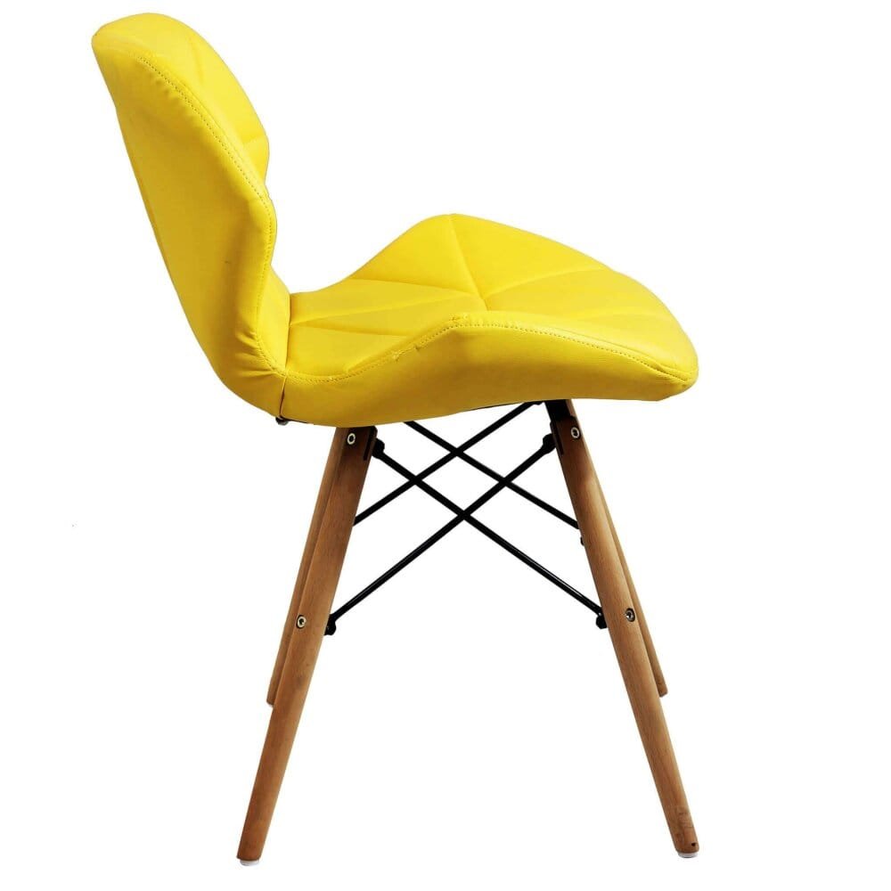 Sedia Moderna con seduta imbottita in Ecopelle,Legno cm 41x49x71 – MIA