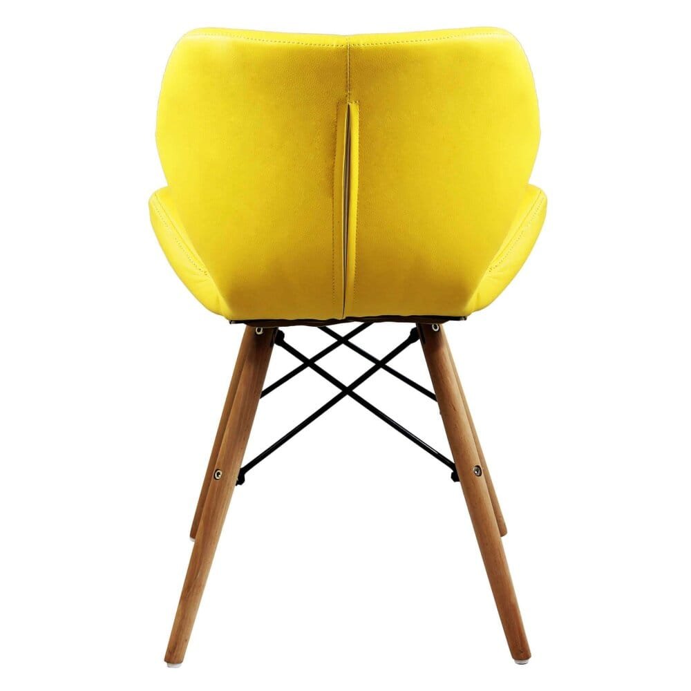 Sedia Moderna con seduta imbottita in Ecopelle,Legno cm 41x49x71 – MIA
