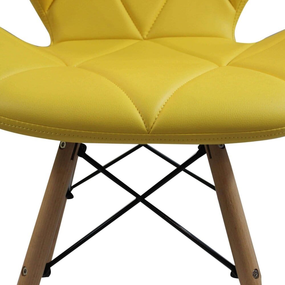 Sedia Moderna con seduta imbottita in Ecopelle,Legno cm 41x49x71 – MIA