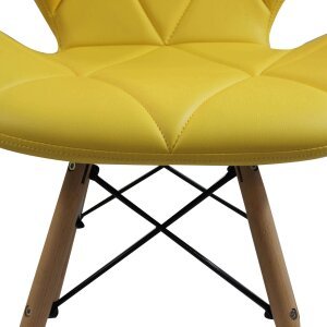 Sedia Moderna con seduta imbottita in Ecopelle,Legno cm 41x49x71 – MIA
