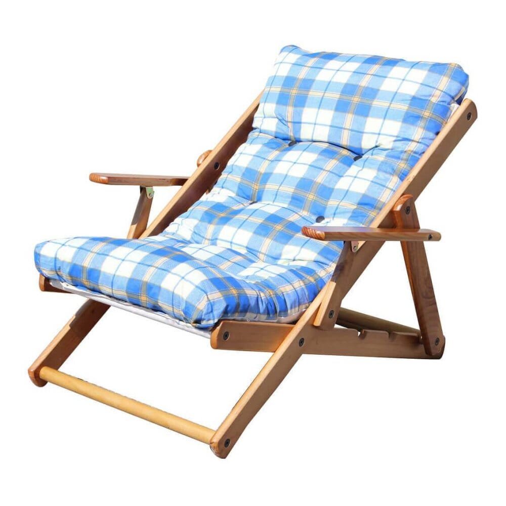 Poltrona Sdraio 3 posizioni con cuscino in Cotone,Legno cm 84x60x100 – OZZY