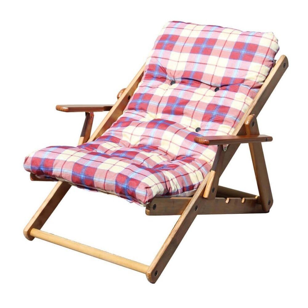 Poltrona Sdraio 3 posizioni con cuscino in Cotone,Legno cm 84x60x100 – OZZY