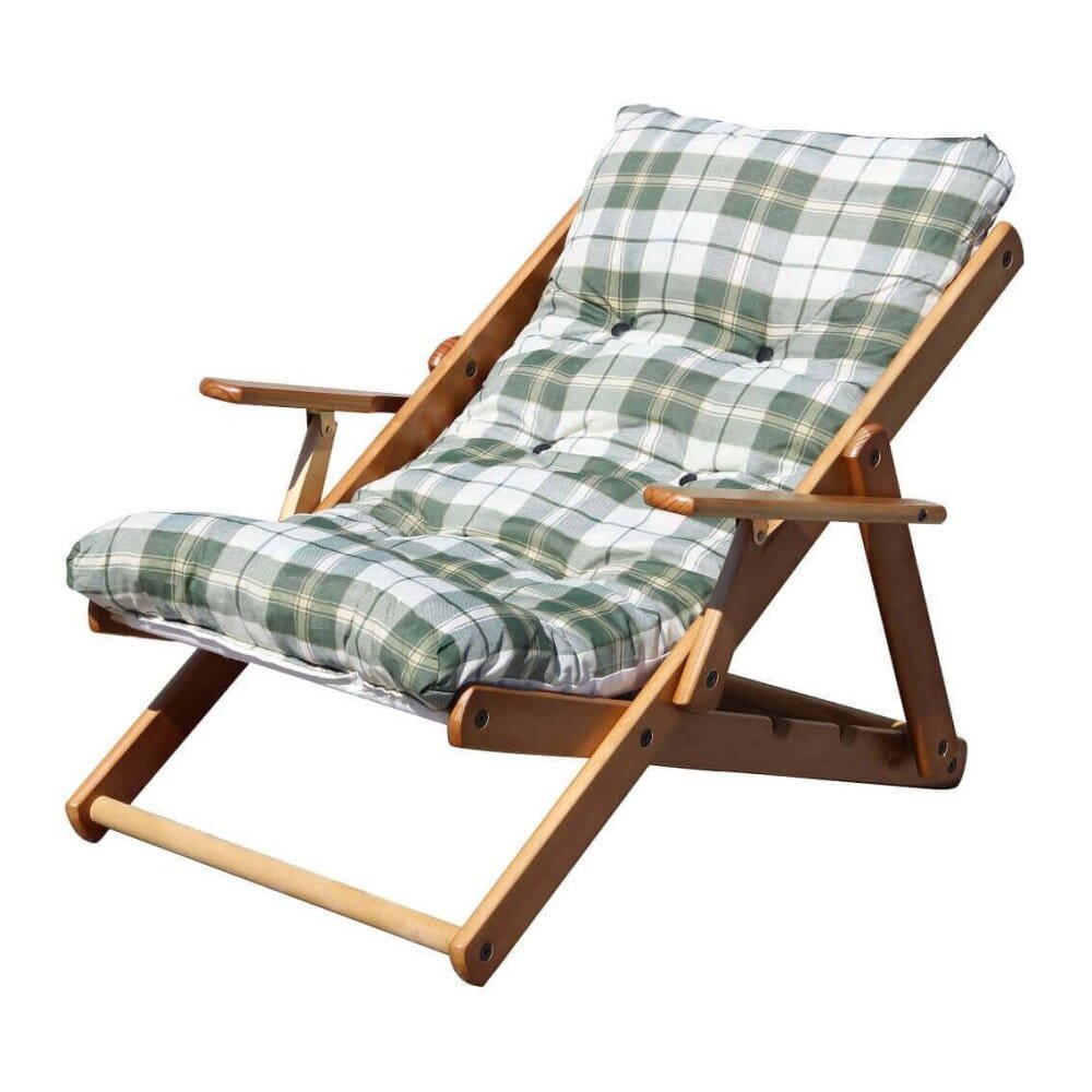 Poltrona Sdraio 3 posizioni con cuscino in Cotone,Legno cm 84x60x100 – OZZY