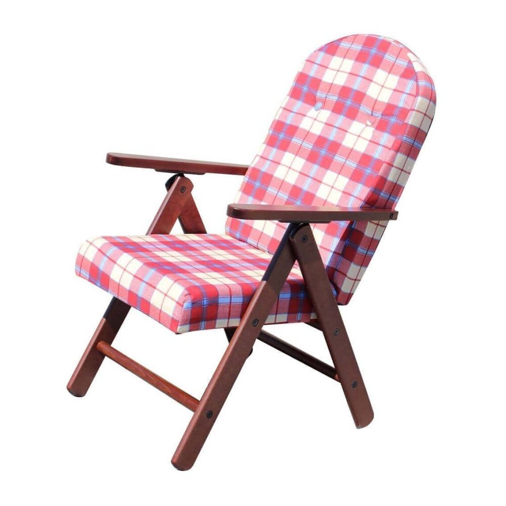Poltrona Sdraio 4 posizioni con cuscino in Cotone,Legno cm 61x75x110 – BURT