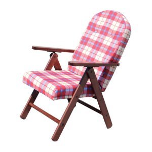 Poltrona Sdraio 4 posizioni con cuscino in Cotone,Legno cm 61x75x110 – BURT