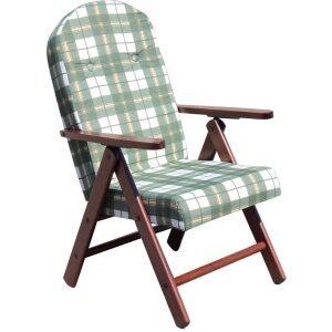 Poltrona Sdraio 4 posizioni con cuscino in Cotone,Legno cm 61x75x110 – BURT