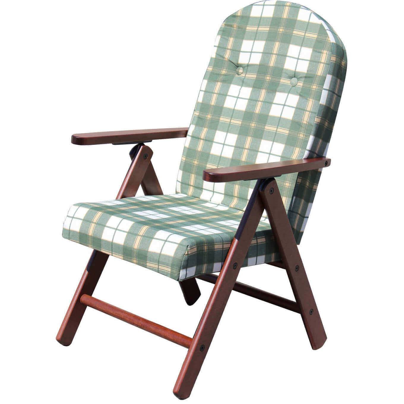 Poltrona Sdraio 4 posizioni con cuscino in Cotone,Legno cm 61x75x110 – BURT