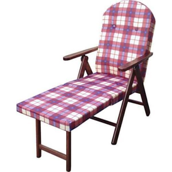 Poltrona Sdraio 4 posizioni con cuscino in Cotone,Legno cm 84x75x110 – PERCY