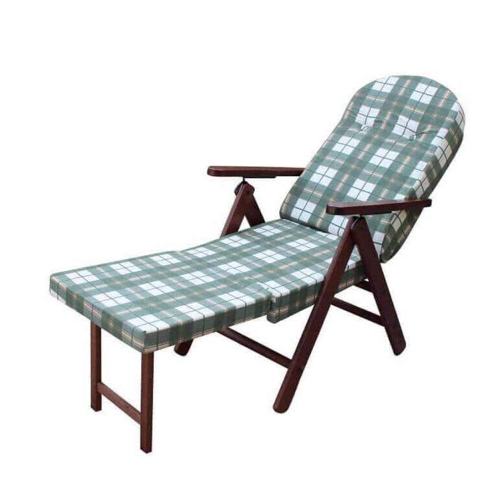 Poltrona Sdraio 4 posizioni con cuscino in Cotone,Legno cm 84x75x110 – PERCY