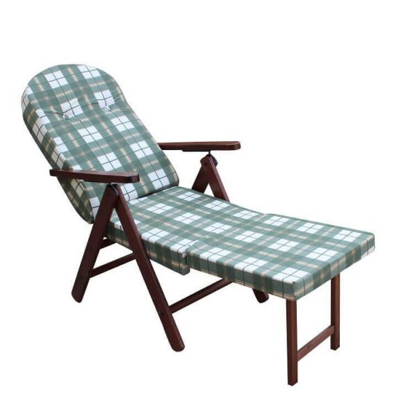 Poltrona Sdraio 4 posizioni con cuscino in Cotone,Legno cm 84x75x110 – PERCY