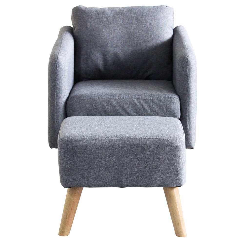 Poltrona con poggiapiedi in Tessuto cm 68x75x80 – JULIA