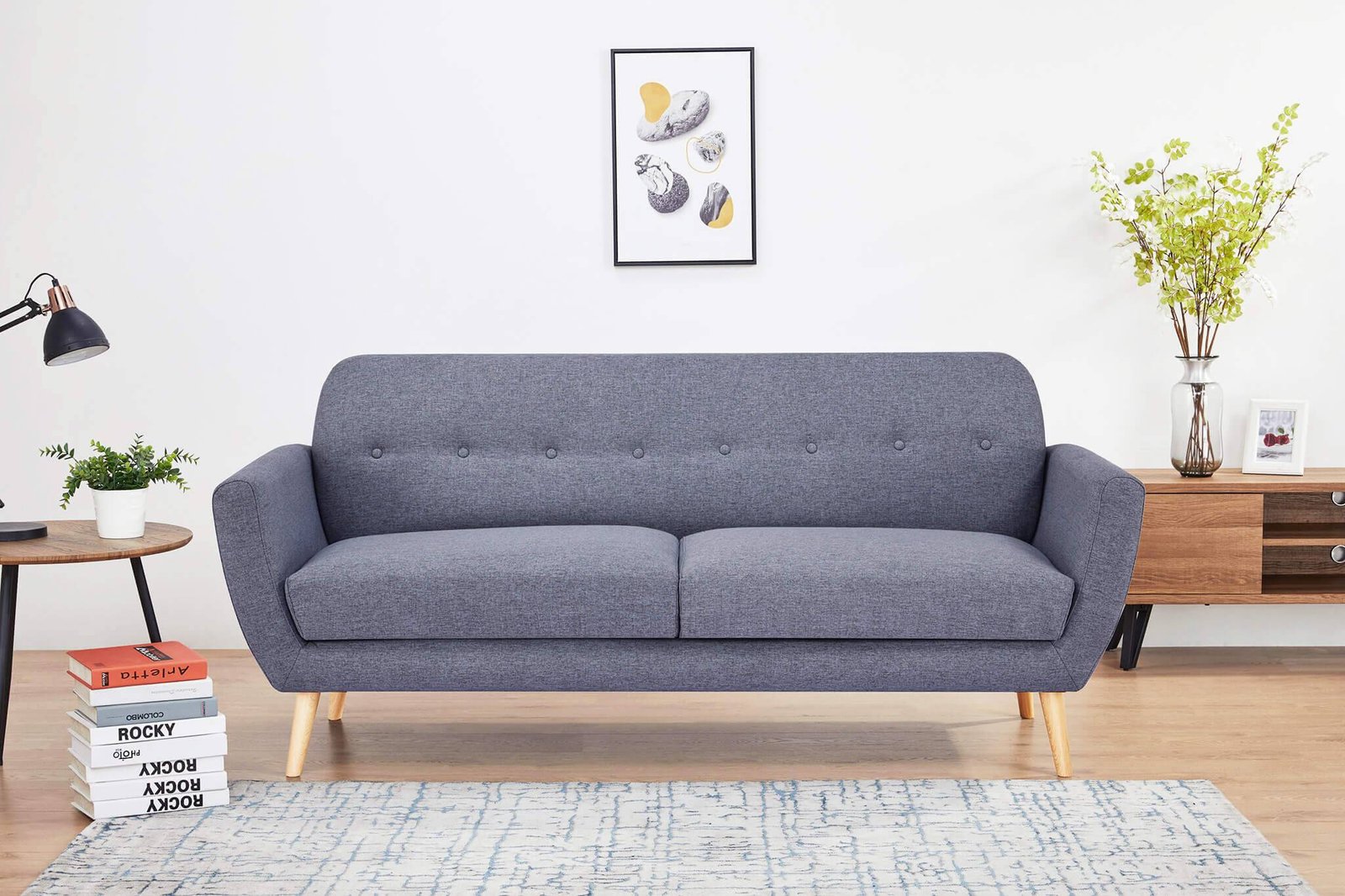 Divano tre posti Scandinavo in Tessuto cm 193x79x86 – SILENTE