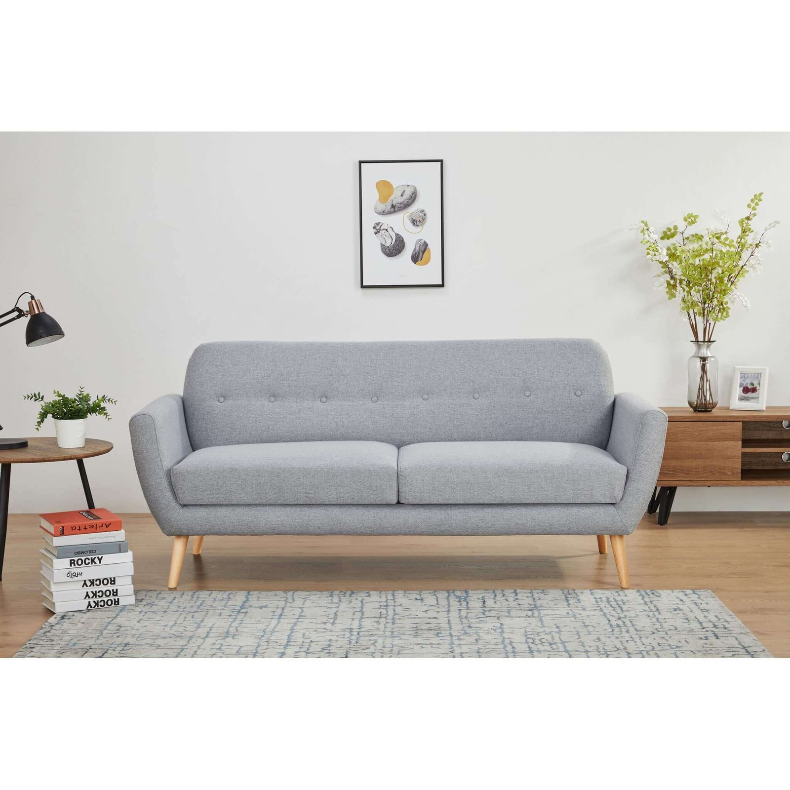 Divano tre posti Scandinavo in Tessuto cm 193x79x86 – SILENTE