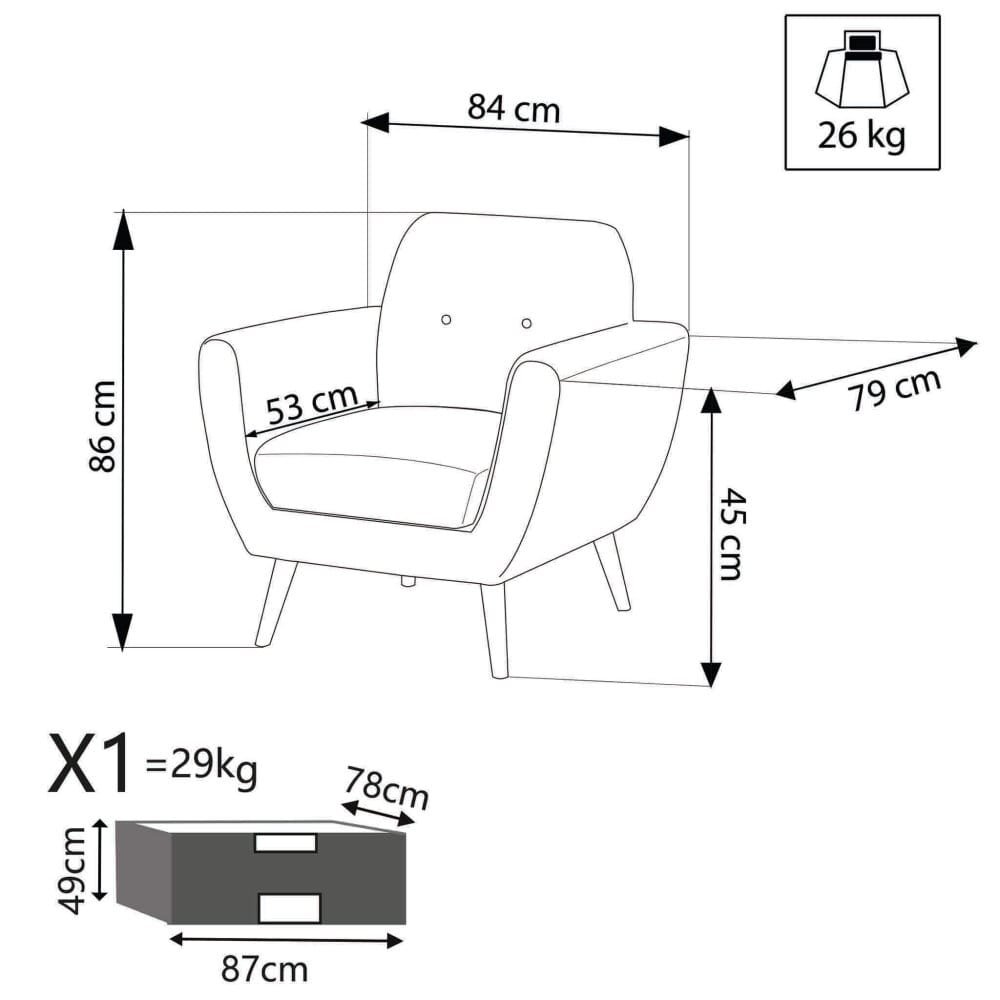 Poltrona Moderna in Tessuto cm 84x79x86 – SILENTE