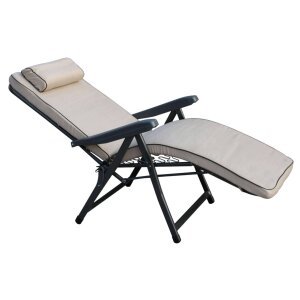 Poltrona Sdraio relax reclinabile in Tessuto,Acciaio cm 155x60x60 &#8211; MORTY