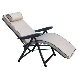 Poltrona Sdraio relax reclinabile in Tessuto,Acciaio cm 155x60x60 &#8211; MORTY