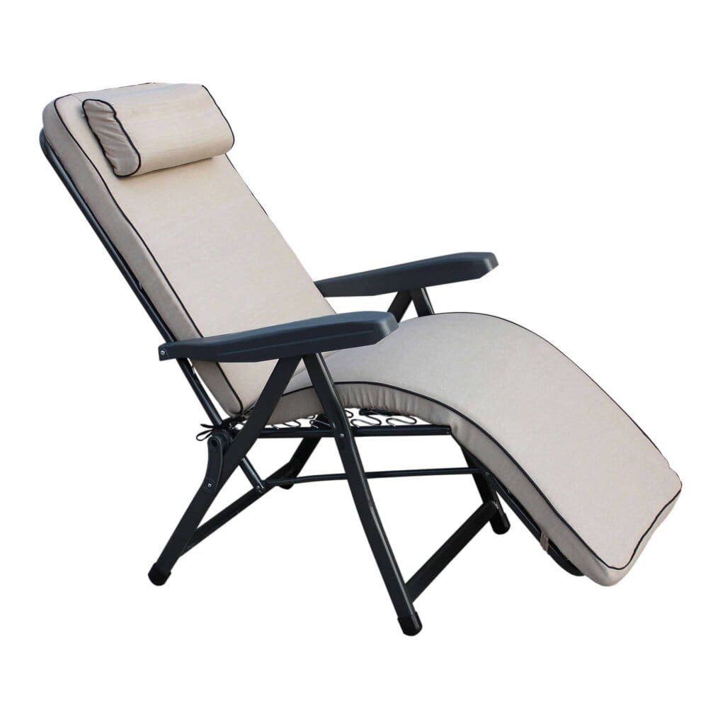 Poltrona Sdraio relax reclinabile in Tessuto,Acciaio cm 155x60x60 &#8211; MORTY