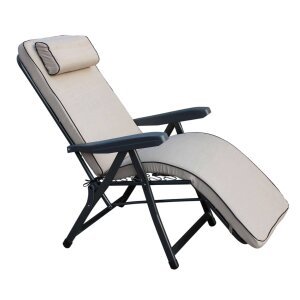 Poltrona Sdraio relax reclinabile in Tessuto,Acciaio cm 155x60x60 &#8211; MORTY