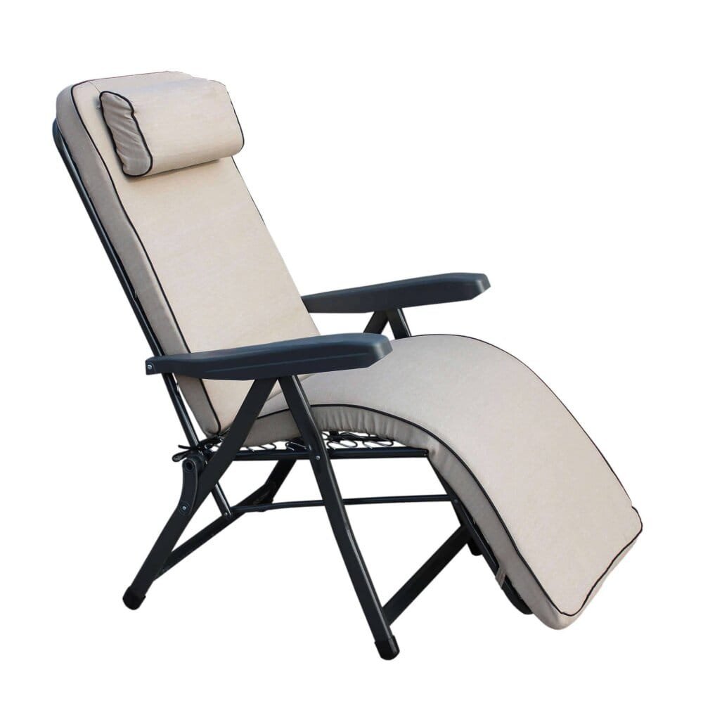 Poltrona Sdraio relax reclinabile in Tessuto,Acciaio cm 155x60x60 &#8211; MORTY