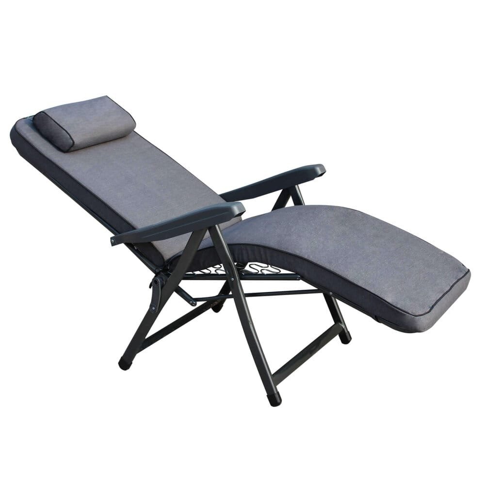 Poltrona Sdraio relax reclinabile in Tessuto,Acciaio cm 155x60x60 – MORTY