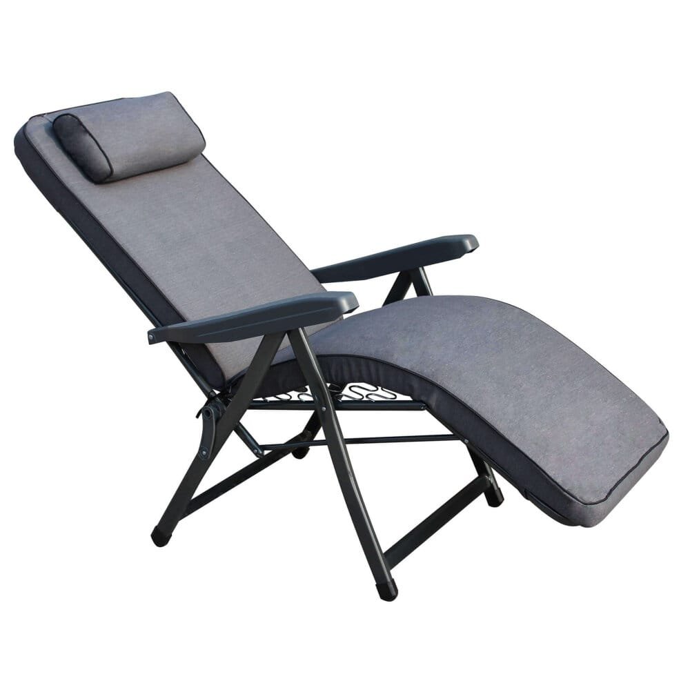 Poltrona Sdraio relax reclinabile in Tessuto,Acciaio cm 155x60x60 – MORTY